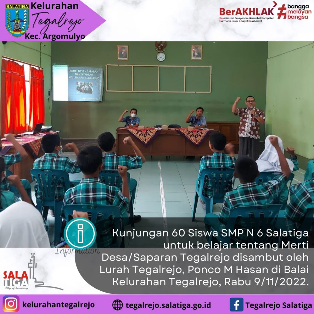 60 Siswa SMP N 6 belajar di Balai Kelurahan Tegalrejo