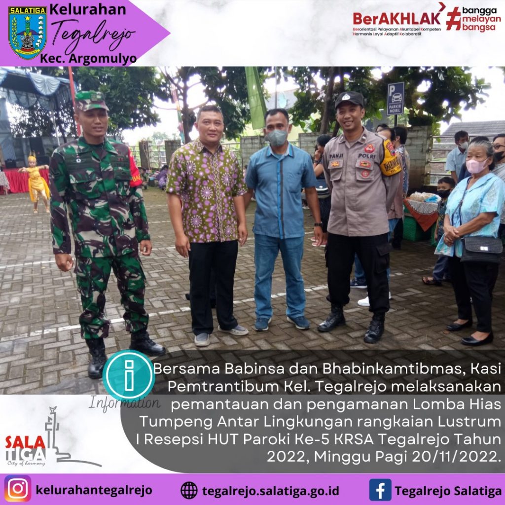Pemantauan dan pengamanan Lomba Hias Tumpeng Antar Lingkungan rangkaian Lustrum I Resepsi HUT Paroki Ke-5 KRSA Tegalrejo Tahun 2022