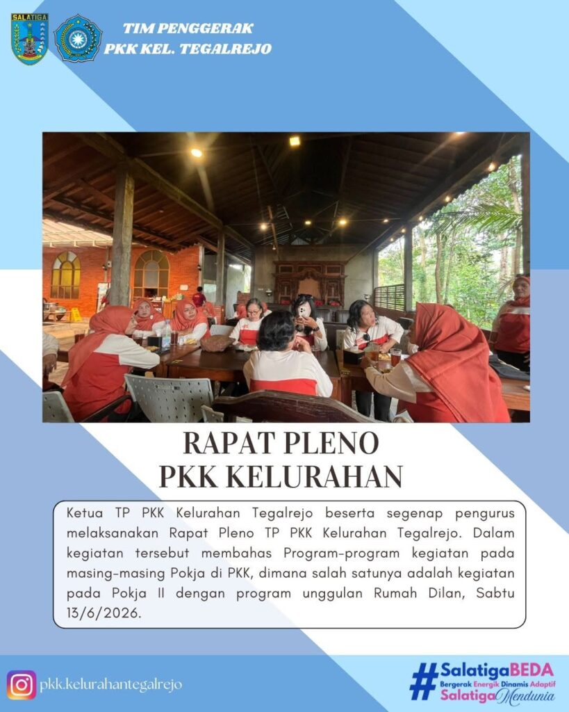 Rapat Pleno TP PKK Kelurahan Tegalrejo Bulan Juni 2026